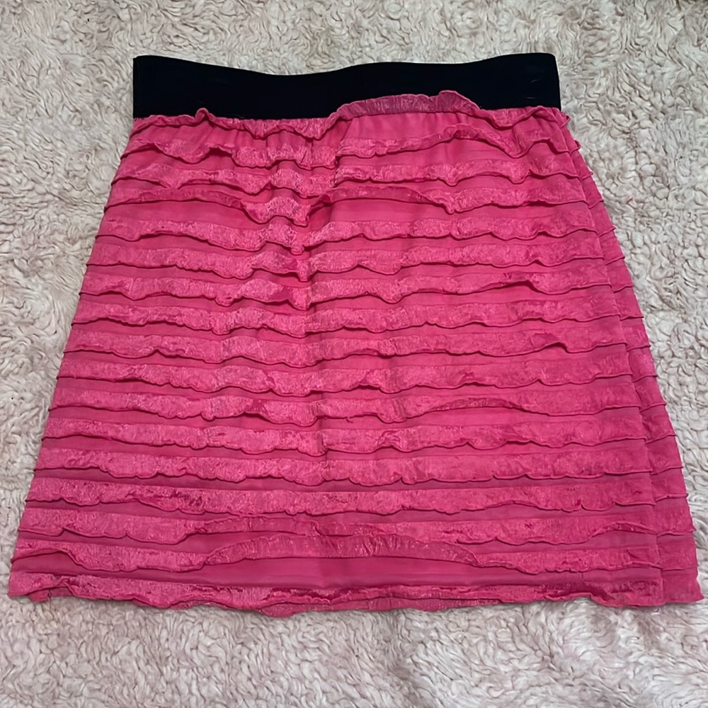 Pink ruffle skirt